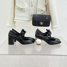 ST80511 chanel Chanel Classic Double C Giant Pearl High Heels Butterfly Knot Thick Heels Mary Jane Shoes Luxury Design Brand Shoes