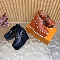 ST49724 LV New Arrivals wedge heel waterproof platform casual shoes classic street loafers high-end thick soled casual shoes