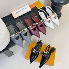 ST80935 CHANEL Fashionable summer new pointed sandals buckle rhinestone decoration fashion brand genuine leather sandals perfect choice for parties and weddings