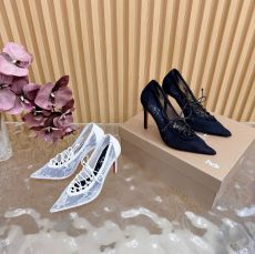 ST42140 CL Luxury Red Bottom Lace Sandals Imported Top Genuine Leather Large Bottom Party Pointed High Heels Sandals