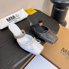 ST67159 Maison Margie Genuine leather high heels gladiator sandals brand retro Mary Jane high heels slippers new minimalism square toe wholesale/retail sandals