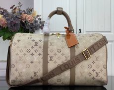 ST64950 Beige Monogram Keepall Duffle Bag Men Women Large Capacity Travel Duffel Handbag Adjustable Wide Strap Weekend Luggage