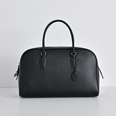ST19435 Elegant Classic Black Boston Bag Women Minimalist Grain Leather Top Handle Handbag Large Capacity Work Office Commuter Shoulder Tote Bag