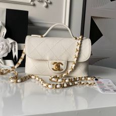 ST45915 CHANEL 25K new handle cover bag, classic diamond patterned calf leather with gold chain metal AS5776