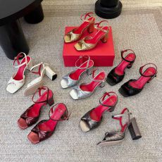 ST94887 Fashion Pleated Knotted Strap Heel Mules Open Square Toe Heel Slides Metallic Leather Slip On Sandals Ladies Evening Wedding Dress Shoes