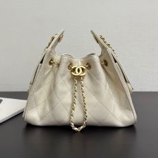 ST65934 CHANEL 26C Classic Milk Shake White Ball Pattern Underarm Bag Retro Hardware Handbag Luxury Leather Shoulder Bag AS5631