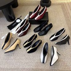 ST78971 Women Two Tone square head Toe High Heels Pumps Contrast Color Edge Stiletto Heel Slip On Dress Shoes Party Wedding Ladies Leather Heels Multiple