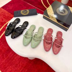 ST81776 Women Patent Leather Round Toe Ankle Strap Buckle Block Heel Backless Slide Slippers Slip On Elegant Daily Dress Shoes