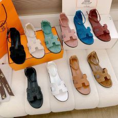 ST22340 Hermes Fashion woven suede flat sandals Comfort Walking Shoes Luxury Designer Perfect for Vacation & Travel sandals