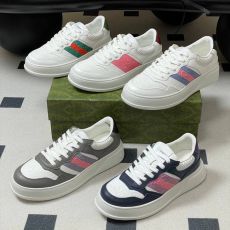 GUCCI ST85708 Couple style sports shoes lace up casual training shoes white shoes thick soled biscuit shoes breathable mesh casual shoes