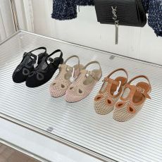 ST00490 HERMES Mesh hollowed out pig nose flat sandals for daily commuting simple and comfortable outdoor sports sandals