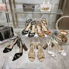 ST37963 Classic cylindrical thick heel sandal design with crossed flat straps showcasing personalized comfort sandals