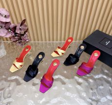 ST05590 High end imported silk slippers Sleek Design All Day Comfort with metal high-heeled sandals