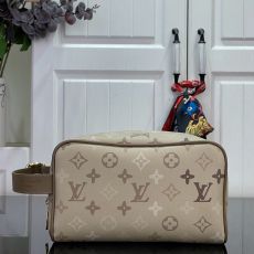 ST85345 Beige Monogram Travel Cosmetic Bag Women Zipper Wash Bag Portable Handheld Toiletry Makeup Organizer Pouch